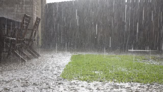 heavy rain at a property