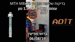 בדיקת שליפה דיבל עוגן חץ MTH M8x75 בעל תקן אירופאי ETA