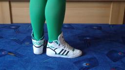 Jana shows her Adidas Extraball Hi white and green