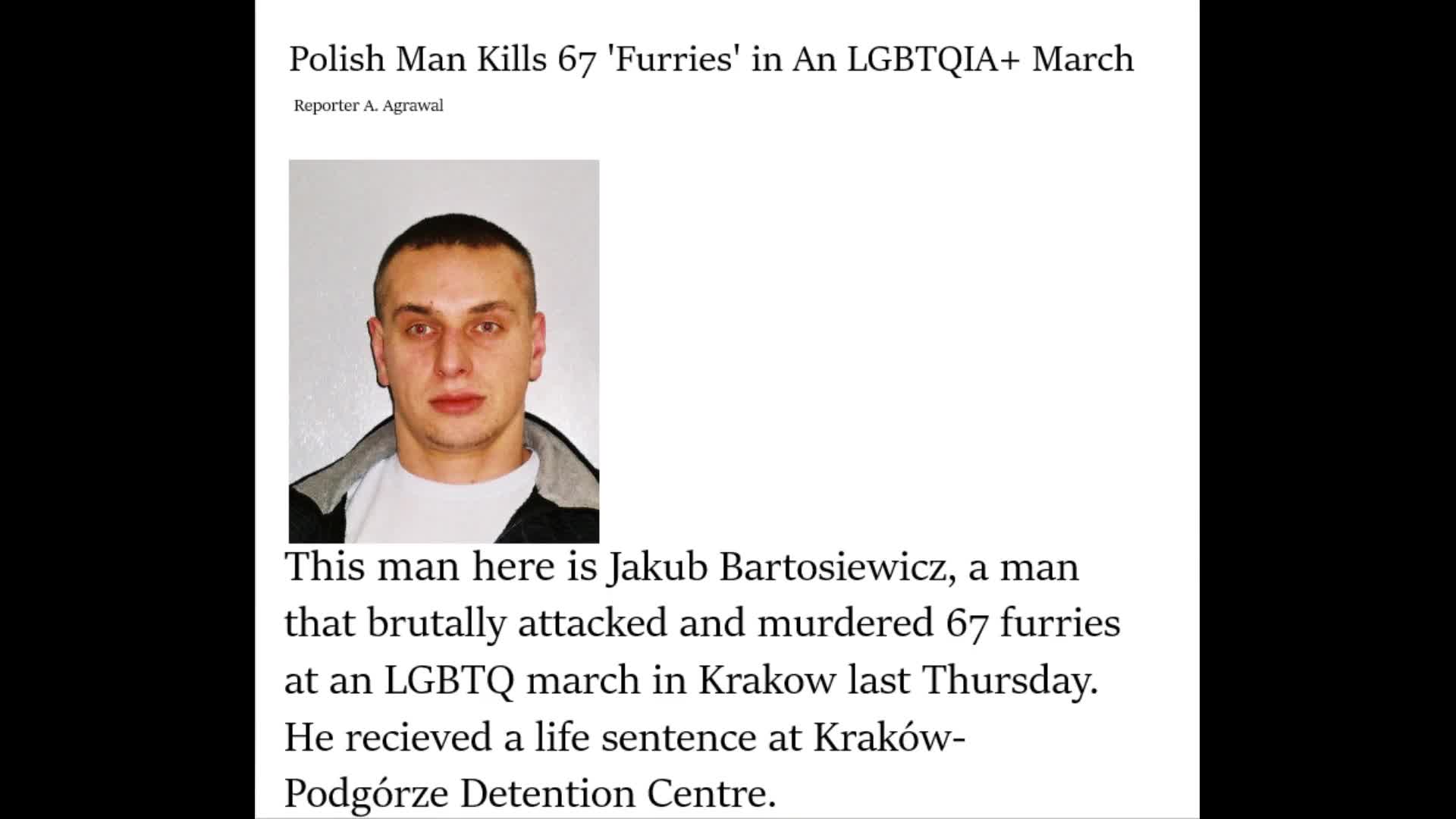 Polish Man Kills 67 'Furries' in An LGBTQIA+ March