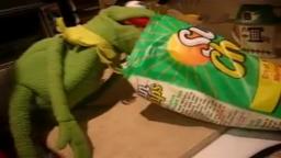 kermit eating chips because why not