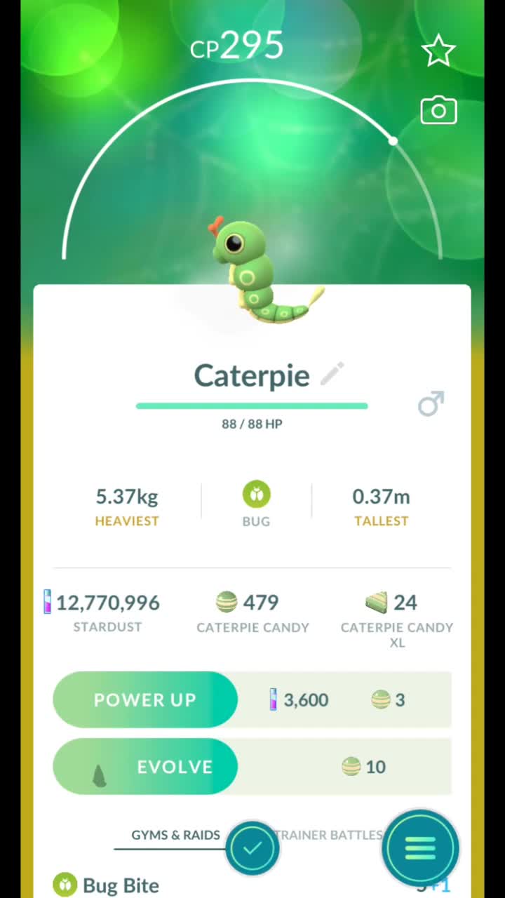 Pokémon GO-Purifying Shadow Caterpie