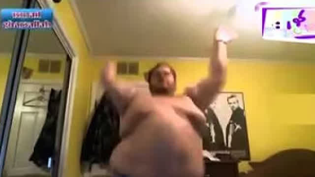 Fatty Fatso Man Dances To Arabic Music