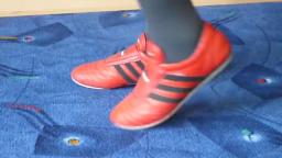 Jana shows her Adidas Martial Arts red, black