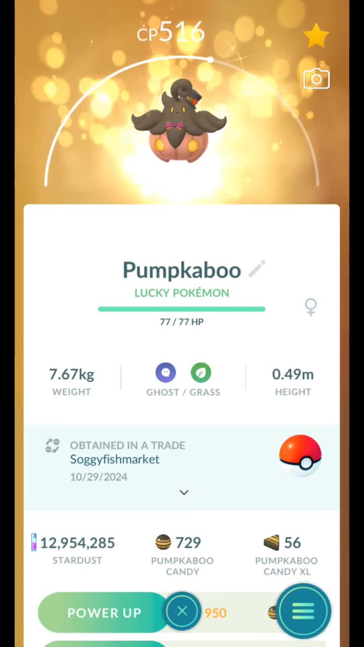 Pokémon GO-Evolving Lucky Halloween Hat Pumpkaboo