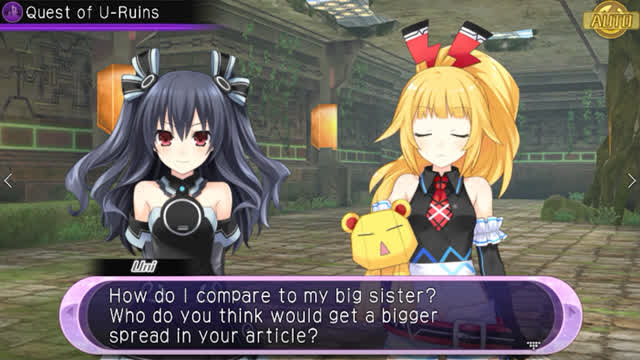 Hyperdimension Neptunia U Action Unleashed - Ch.2 Quest Cutscene - Uni And Dengekiko