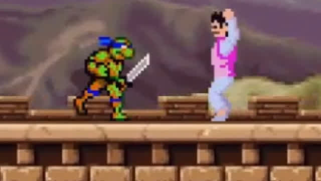 Mushroom Kingdom Fusion v0.9 ll Great Wall Showdown (TMNT Leonardo Sprite Mod)