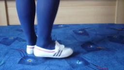 Jana shows her Adidas Concord Round Ballerinas shiny white, white, black and pink