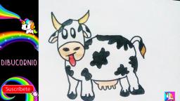 Como dibujar una VACA paso a paso | Dibujos Kawaii