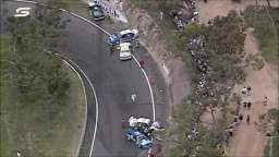 Fatass Michael Stiffarm triggers a Bathurst 1000 crash