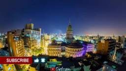 Buenos Aires Argentina de noche con música de Night Ride