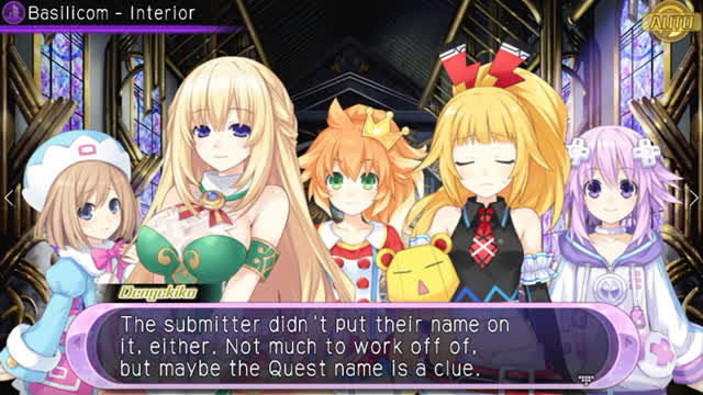 Hyperdimension Neptunia U Action Unleashed - Ch.2 (Irregular) Quest Cutscene - Basilicom Interior