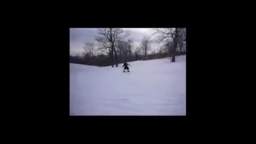 Schoolgirls snowboarding