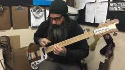 Al Cisneros of SLEEP/OM testing out the new Rickenbacker 4003S/5 Walnut - Rickenbacker Guitars