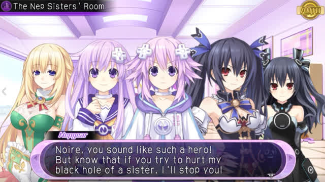 Hyperdimension Neptunia U Action Unleashed - Ch.1 Event Cutscene - The Nep Sister's Room 1